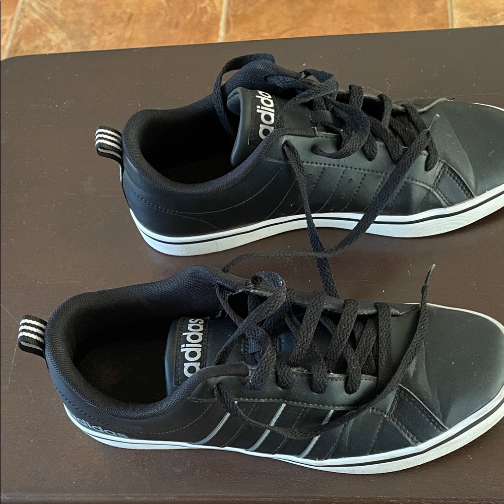 Adidas Men's Black and White Sneakers
